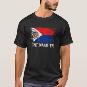 St Maarten Flag Pride Vintage Maarten Root Gift Si T-Shirt