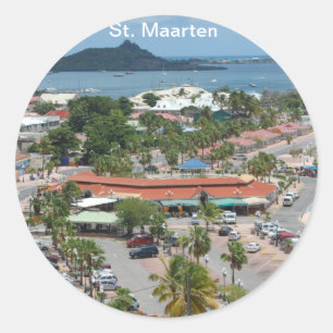 St. Maarten - Marigot Bay Classic Round Sticker
