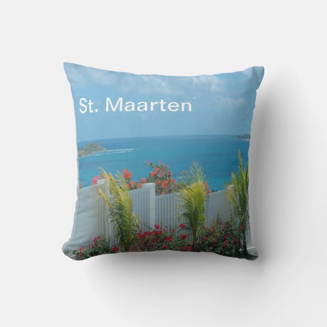 St. Maarten ocean view accent pillow (Front)