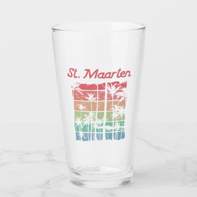 St. Maarten Rainbow Colours Sint Martin Glass (Front)