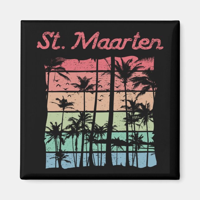 St. Maarten Rainbow Colours Sint Martin Magnet (Front)