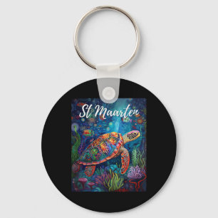 St. Maarten Sea Turtle Surfing Travel St. Martin S Keychain