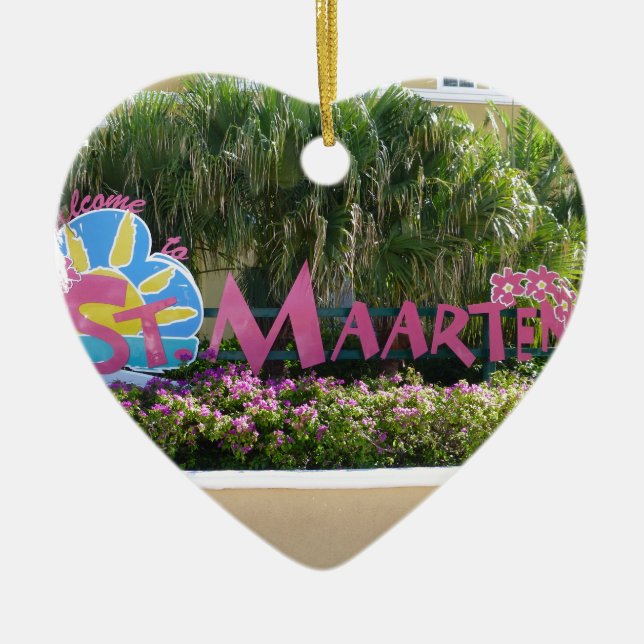 St. Maarten Sign Ceramic Ornament (Front)