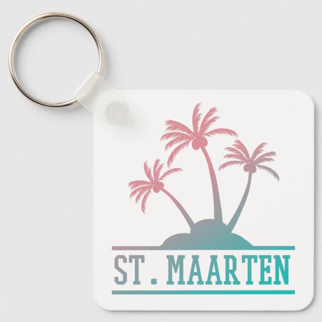 St. Maarten | Sint Martin Gradient  Keychain (Front)