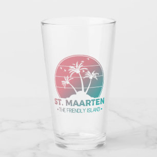 St. Maarten   Sint Martin Retro Gradient Glass