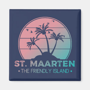 St. Maarten Sint Martin Retro Gradient Magnet