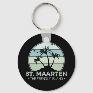 St. Maarten The friendly Island retro Sint Martin Keychain