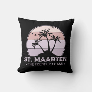 St. Maarten The friendly Island retro Sint Martin Throw Pillow