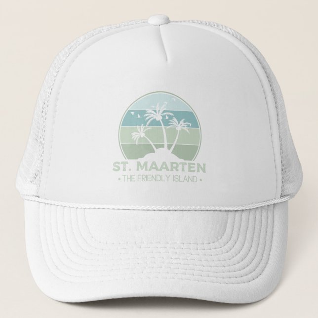 St. Maarten The friendly Island retro Sint Martin Trucker Hat (Front)