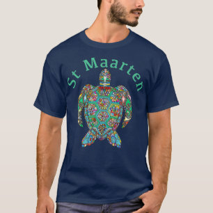 St Maarten  Tribal Turtle Gift T-Shirt