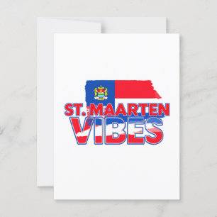 St. Maarten vibes Caribbean flag postcard