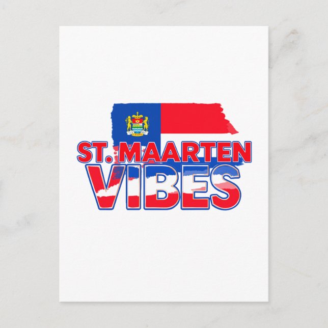 St. Maarten vibes Caribbean flag postcard (Front)