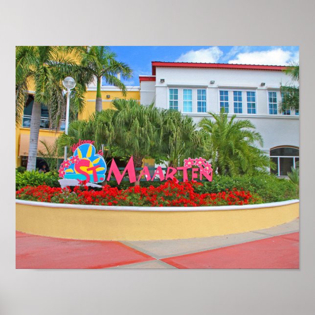 St. Maarten, Welcome sign, photography, Dutch Poster (Front)