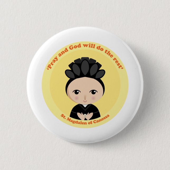 St. Magdalen Canossa 2 Inch Round Button (Front)