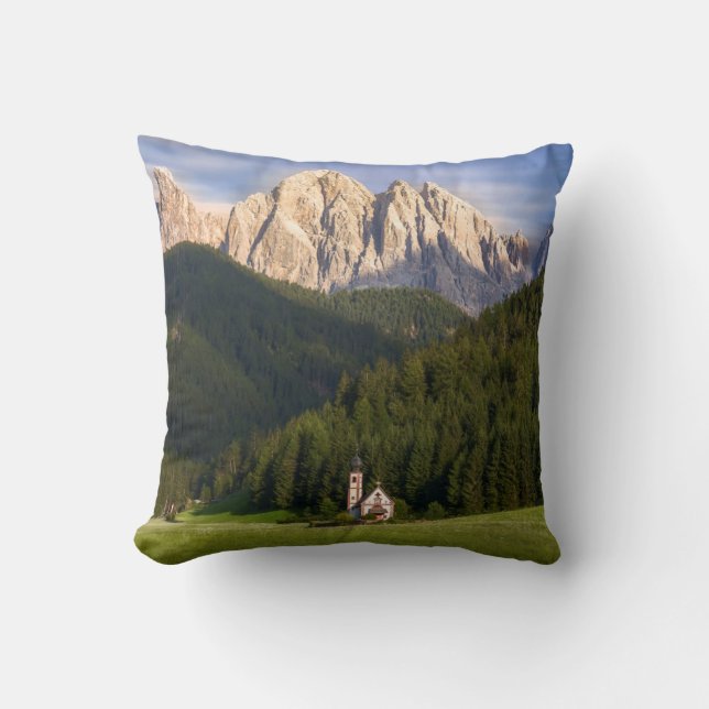 St. Magdalena | Val di Funes Throw Pillow (Front)