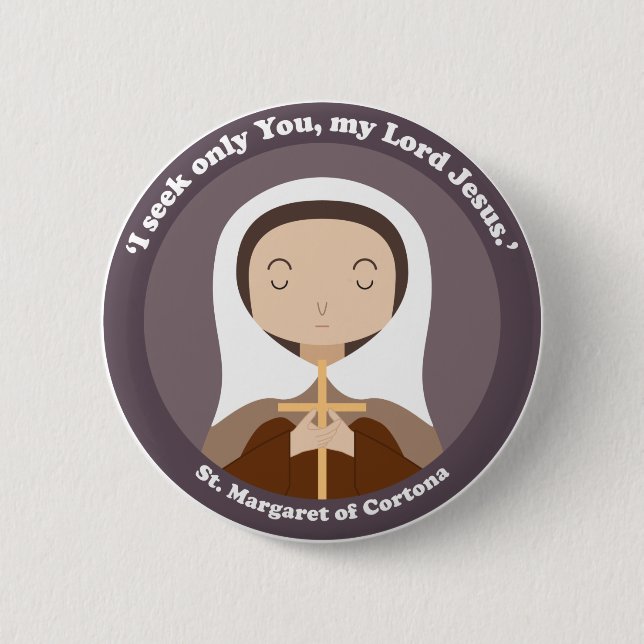 St. Margaret of Cortona 2 Inch Round Button (Front)
