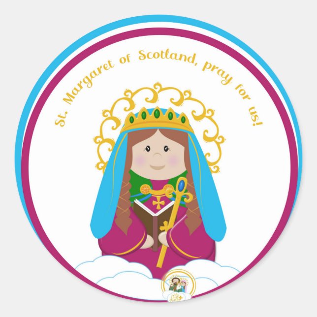 St. Margaret of Scotland Classic Round Sticker (Front)