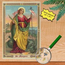 St. Margaret with Dragon and Resurrection Banner