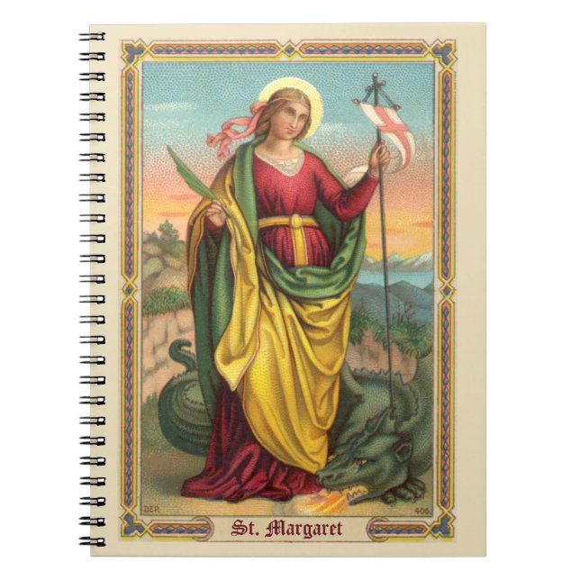 St. Margaret with Dragon and Resurrection Banner Notebook (Front)