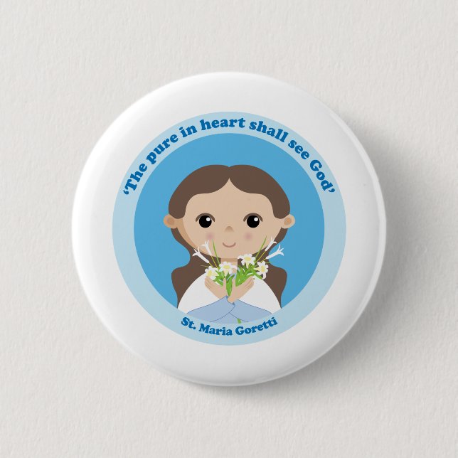 St. Maria Goretti 2 Inch Round Button (Front)