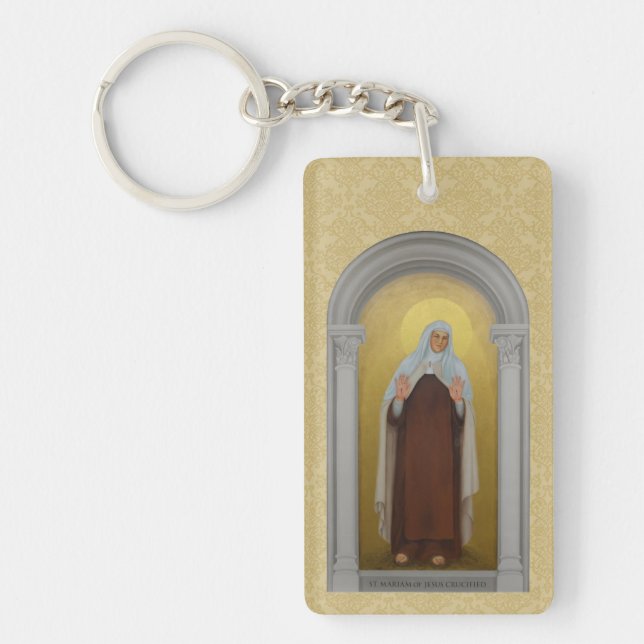 St. Mariam of Jesus Crucified Carmelite Prayer Keychain (Front)