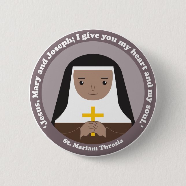 St. Mariam Thresia 2 Inch Round Button (Front)