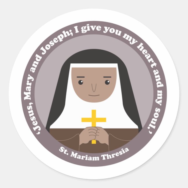 St. Mariam Thresia Classic Round Sticker (Front)