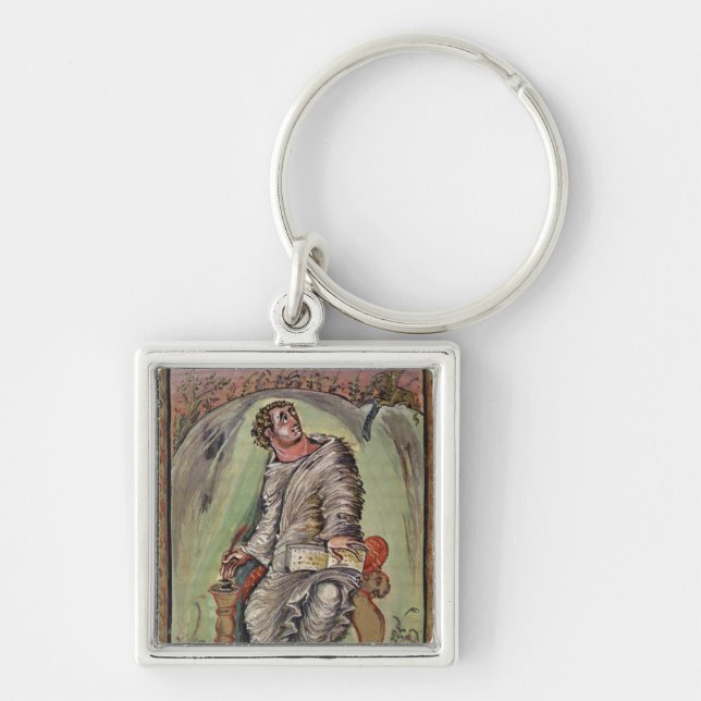 St. Mark at his desk Keychain (Front)