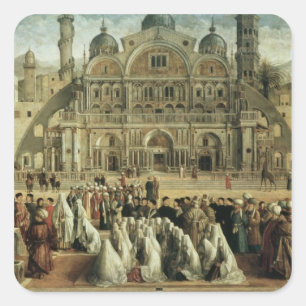 St. Mark Preaching in Alexandria, Egypt, 1504-07 Square Sticker