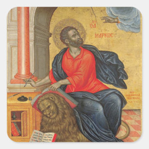 St. Mark the Evangelist by Emmanuel Tzanes Square Sticker