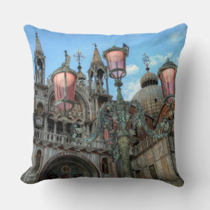 St. Marks and Lamp, Venice, Italy Throw Pillow