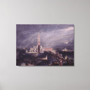 St. Mark's Place, Venice (Moonlight) engraved by G Canvas Print