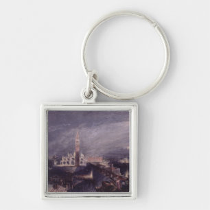 St. Mark's Place, Venice (Moonlight) engraved by G Keychain
