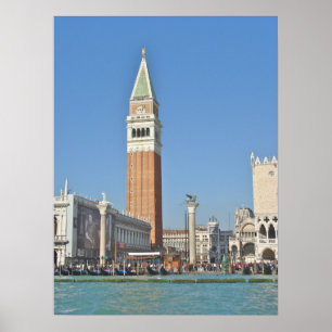 St. Marks Plaza and Tower - Venice, Italy - Photo Poster