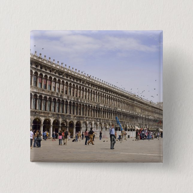 St. Mark's Square, Venice, Italy 2 Inch Square Button (Front)