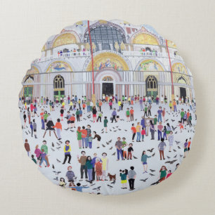 St. Mark's Venice 1994 Round Pillow