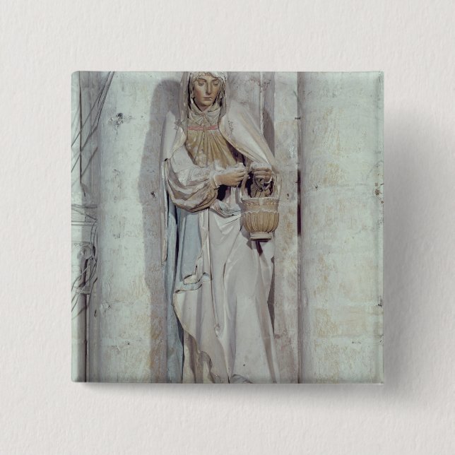 St. Martha 2 Inch Square Button (Front)