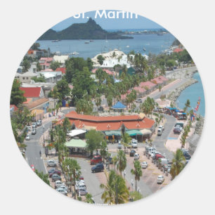 St. Martin and Marigot Bay Photo Classic Round Sticker
