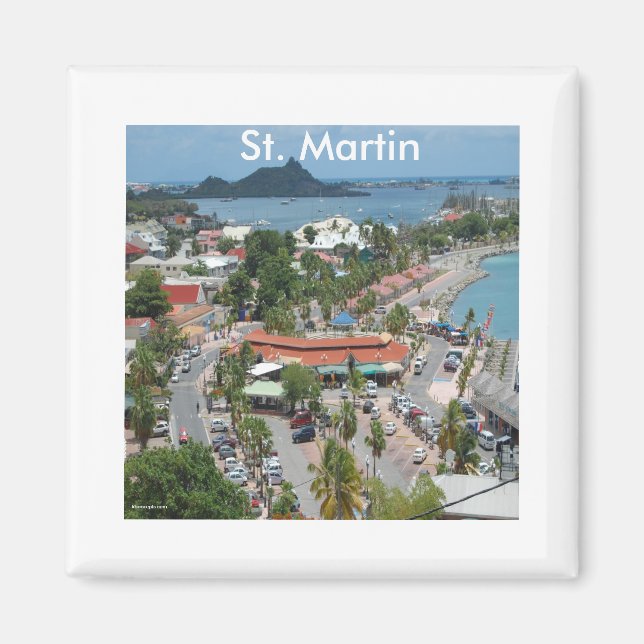 St. Martin and Marigot Bay Photo Magnet (Front)