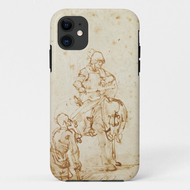 St. Martin and the Beggar (pen & ink on paper) Case-Mate iPhone Case (Back)