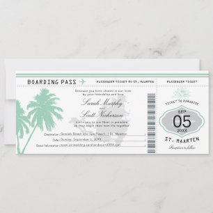 St. Martin Boarding Pass Destination Wedding Invit Invitation