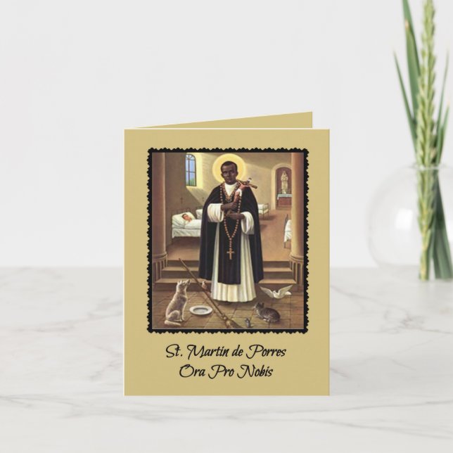 St. Martin de Porres Catholic Priest Card (Front)