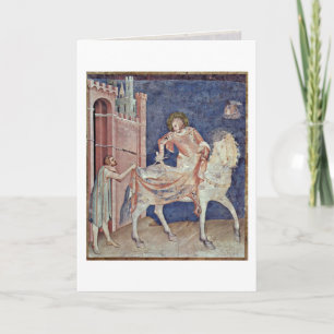 St.Martin Dividing His Cloak By Simone Martini Card