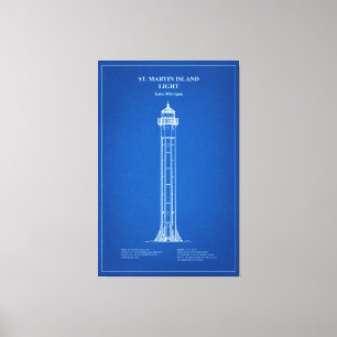 St. Martin Island Lighthouse - Michigan – AD Canvas Print