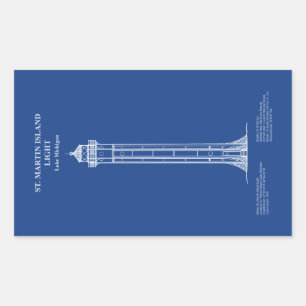 St. Martin Island Lighthouse - Michigan – AD Sticker