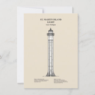 St. Martin Island Lighthouse - Michigan - SBD Card