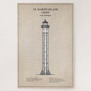 St. Martin Island Lighthouse - Michigan - SBD Jigsaw Puzzle