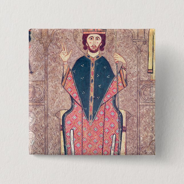 St. Martin of Tours, detail from an altar 2 Inch Square Button (Front)