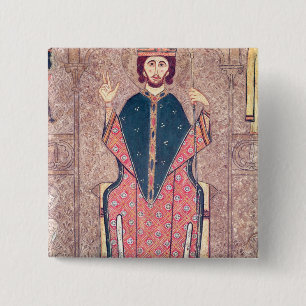 St. Martin of Tours, detail from an altar 2 Inch Square Button