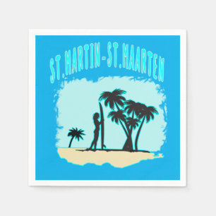 St. Martin San-Maarten Square Stickers Napkin